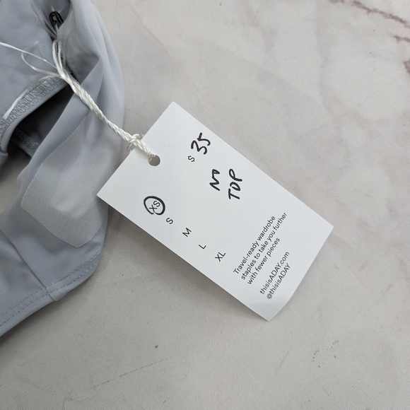 ADAY Swimsuit Women Small It Takes Two Gray Sporty Bikini Bottom Swim Athletic - Picture 8 of 9